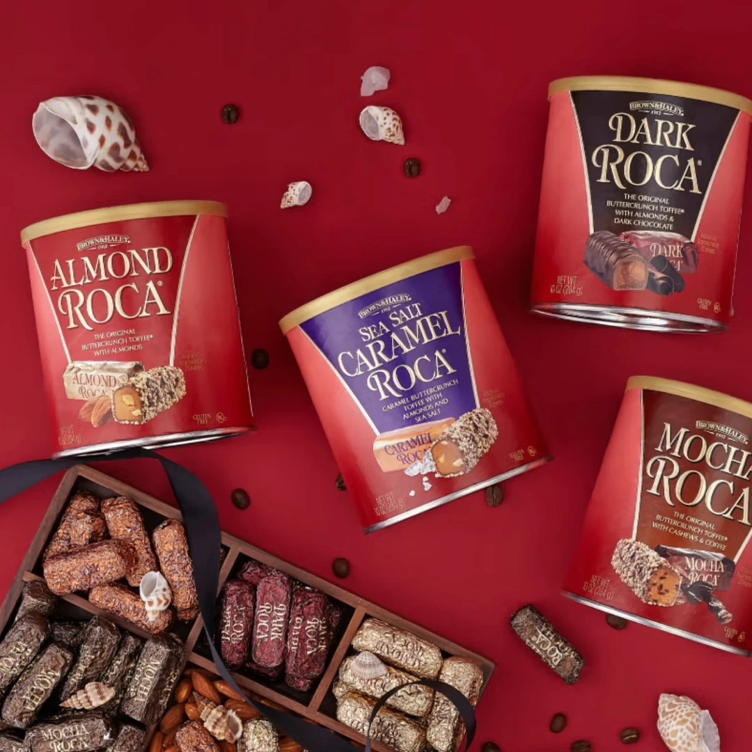 美国进口Roca乐家杏仁糖黑巧克力乐嘉喜糖酥新年零食年货糖果