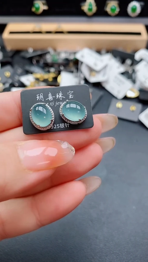 银S925镶嵌戒指翡翠1