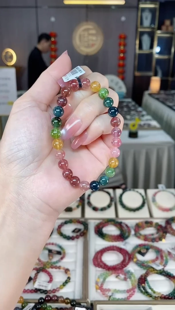 未镶嵌老矿碧玺色标单圈手串7mm+碧玺hon多样性发货一条