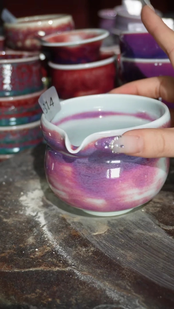 摆件陶精品窑变钧瓷茶器