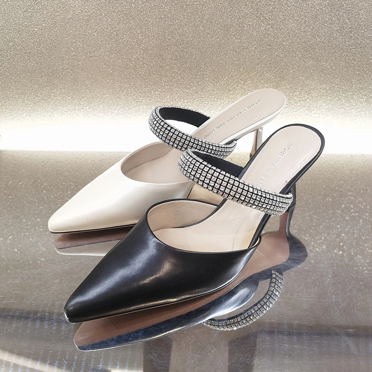 Roberta诺贝达女鞋夏款水钻细高跟尖头女凉鞋rm227215