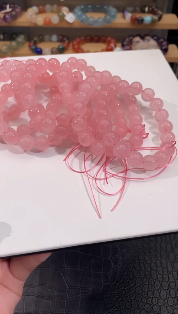 水晶手链未镶嵌果冻粉手链10mm多样性发一