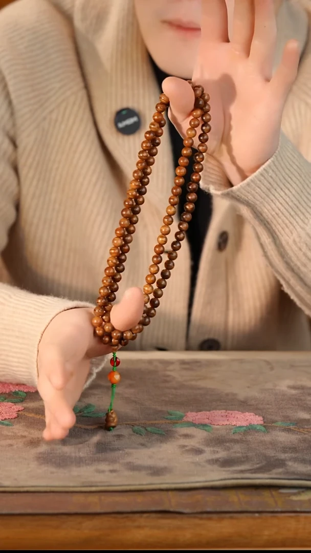金丝楠乌木龙胆纹108颗念珠