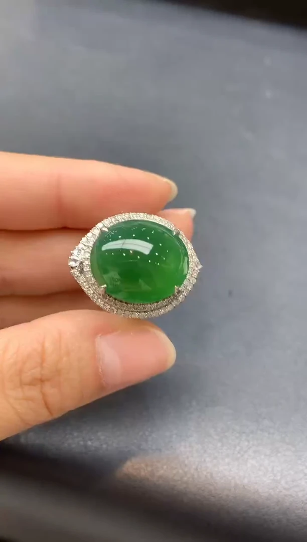 18K金镶嵌戒指翡翠4788-雪姐翡翠天天见