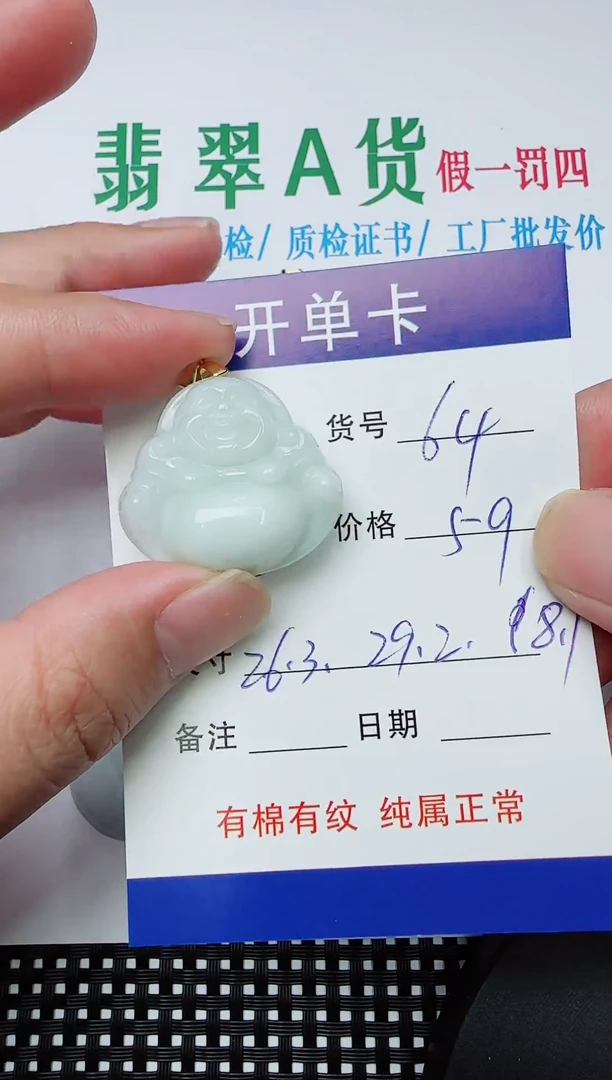 吊坠(赠链)银S925镶嵌翡翠64