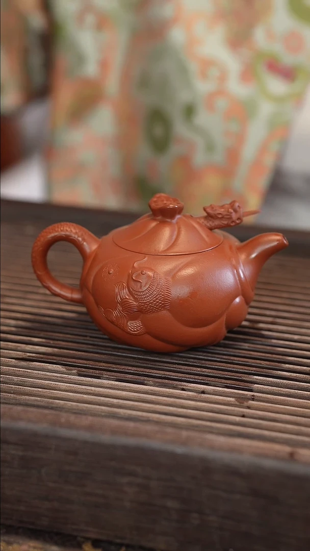 茶壶紫砂鱼化龙 180cc
