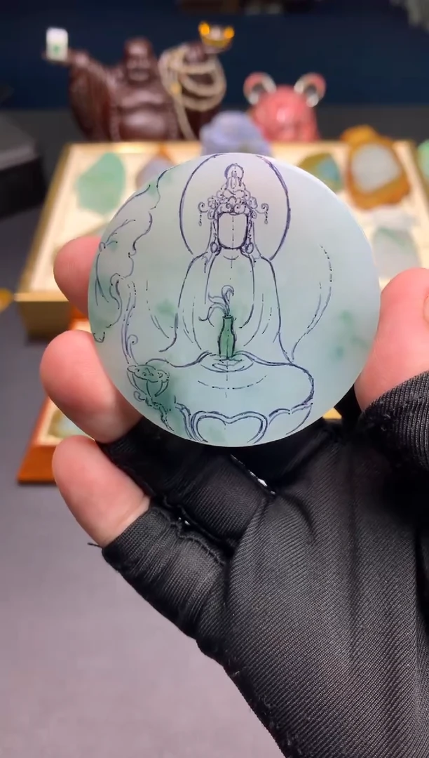 未镶嵌定制翡翠百****涛天然翡翠裸石（包工）