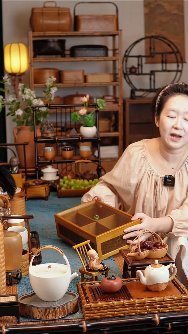 竹璃承器】果篮楠竹竹编提篮外盒收纳盒点心