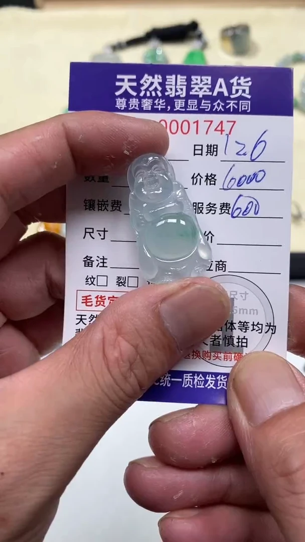 吊坠(不含链)18K金镶嵌翡翠19