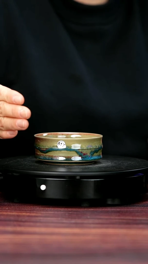 壶瓷617#李盼龙·一级品原矿钧瓷竹节普洱盏