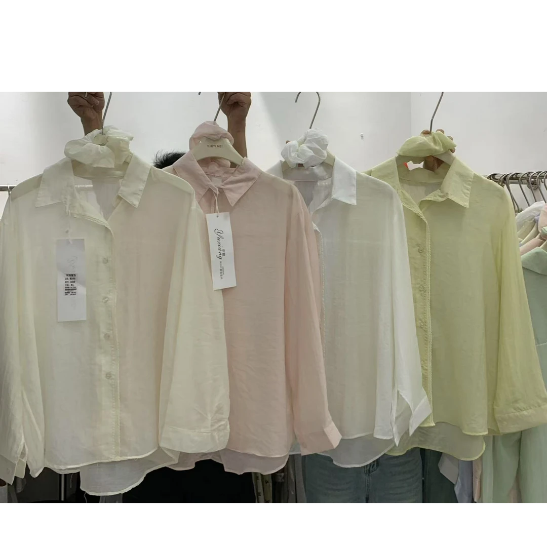 玲玲服饰【608#】带发圈防晒衬衣