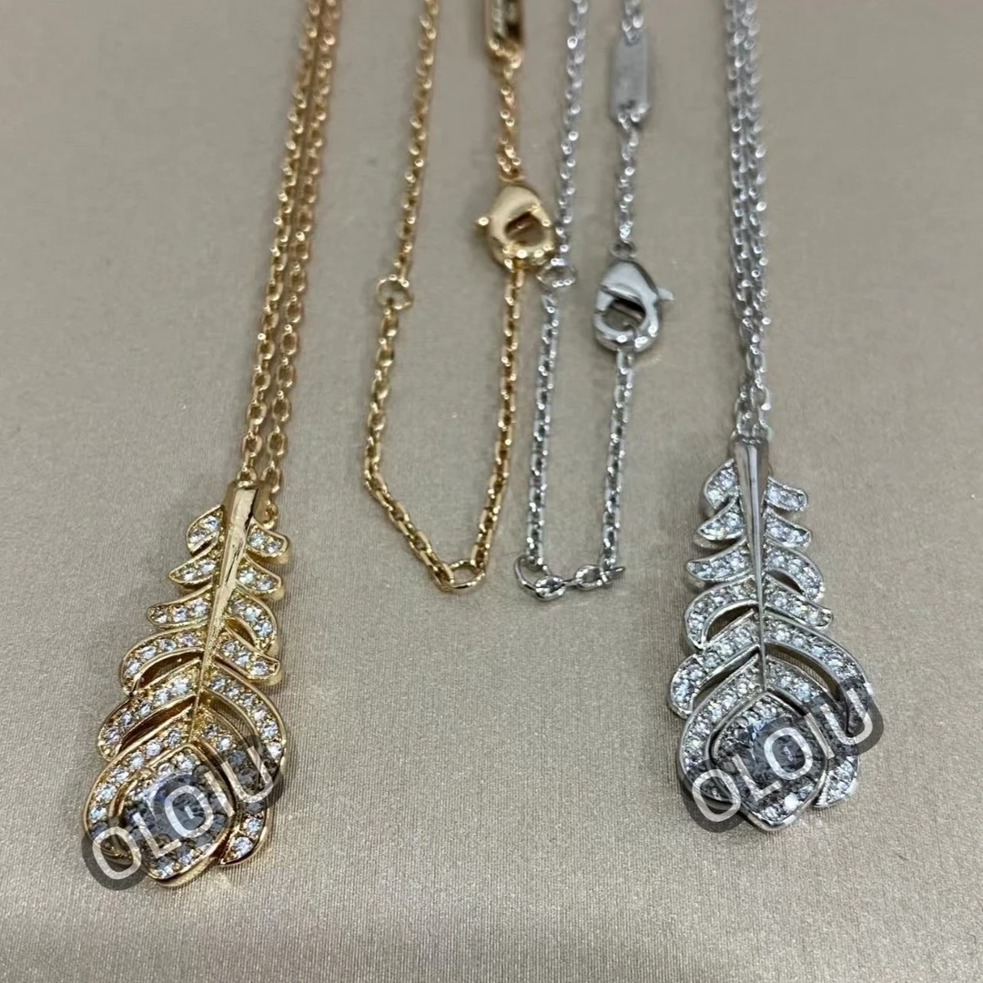 坠链均925银 简约 经典  竖羽毛项链