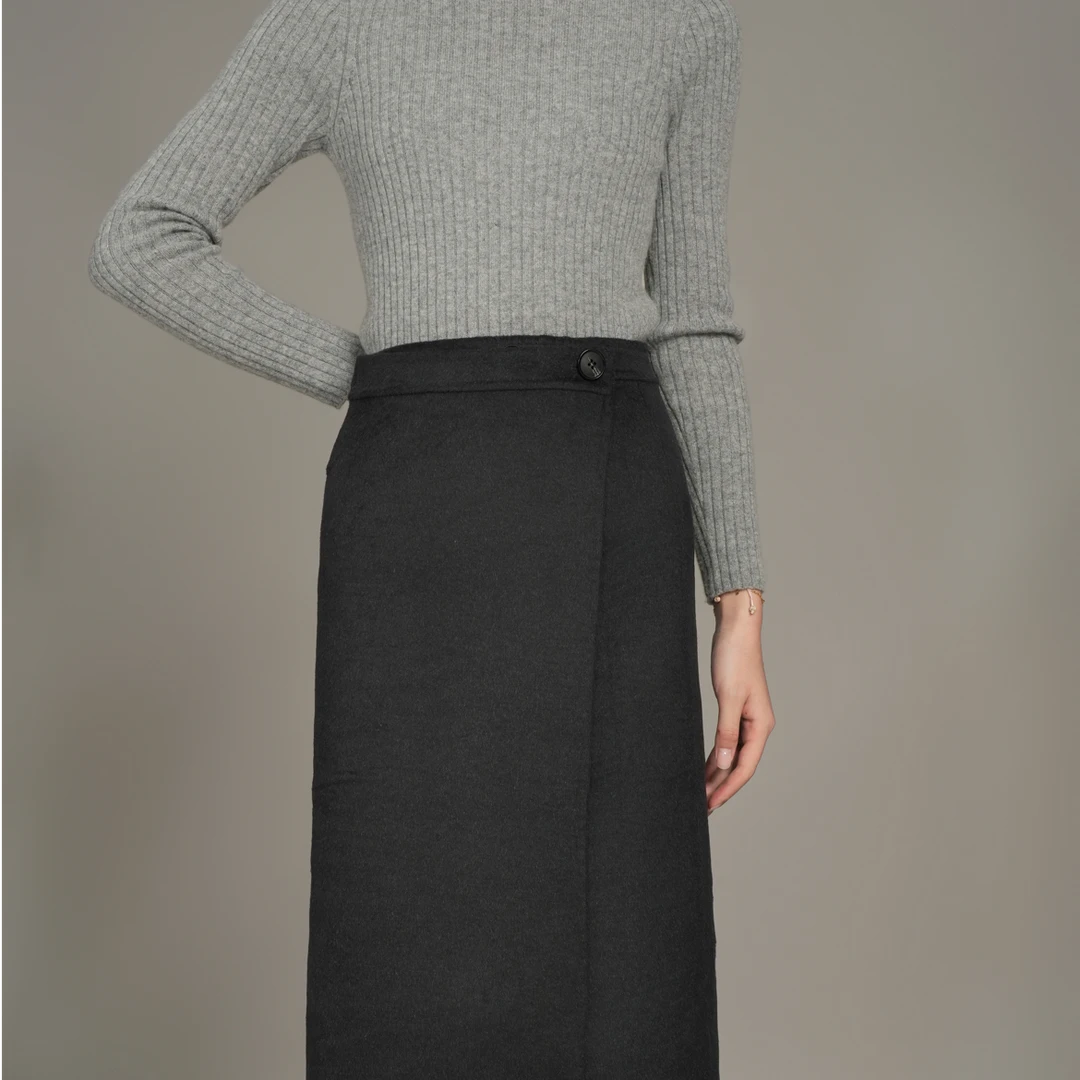 【绒起】秋冬新款特调面料半身裙显瘦气质裙10086