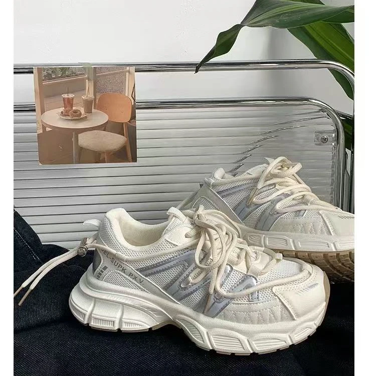 厚底老爹鞋2025新款轻便运动鞋透气百搭港风复古休闲鞋ins-715B