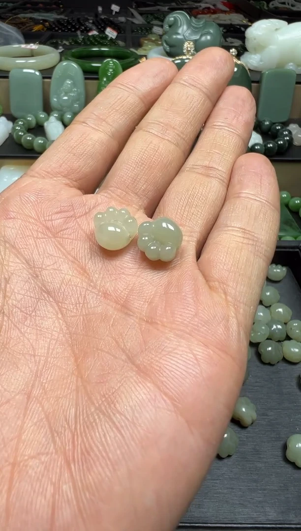 颈饰未镶嵌和田玉【老马】和田玉小猫爪DIY配饰
