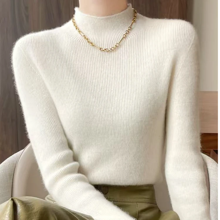 HSTYLE/韩都衣舍冬季半高领打底衫毛针织衫长袖女秋冬修身显瘦