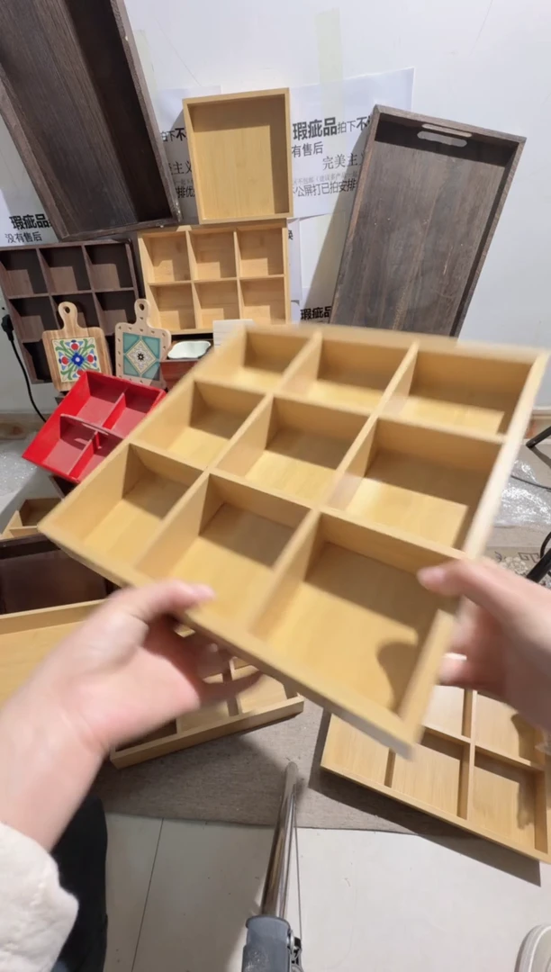 瑕疵九宫格原木色密度板无售后