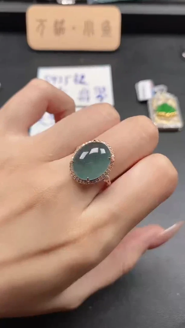 银S925镶嵌戒指翡翠51511