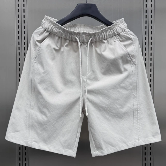 夏季新款老钱风速干休闲短裤男士简约高级感时尚宽松透气五分裤