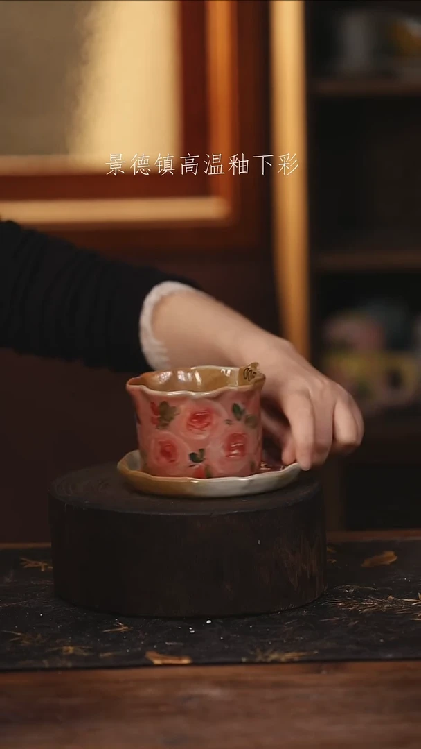 陶瓷景德镇高温釉下手绘陶瓷@L005@