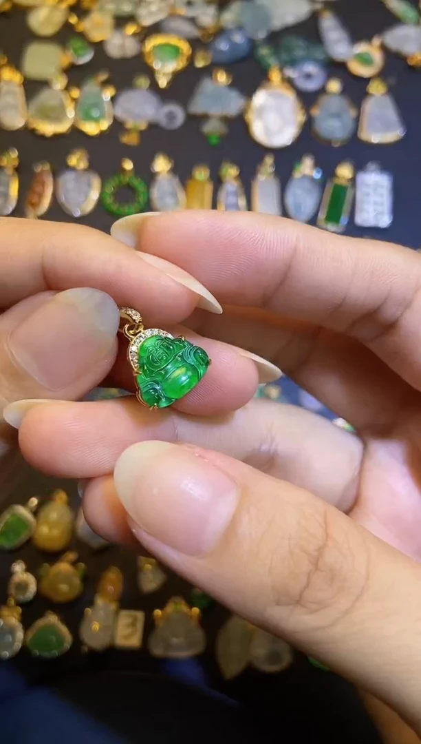 翡翠银S925镶嵌吊坠(不含链)1