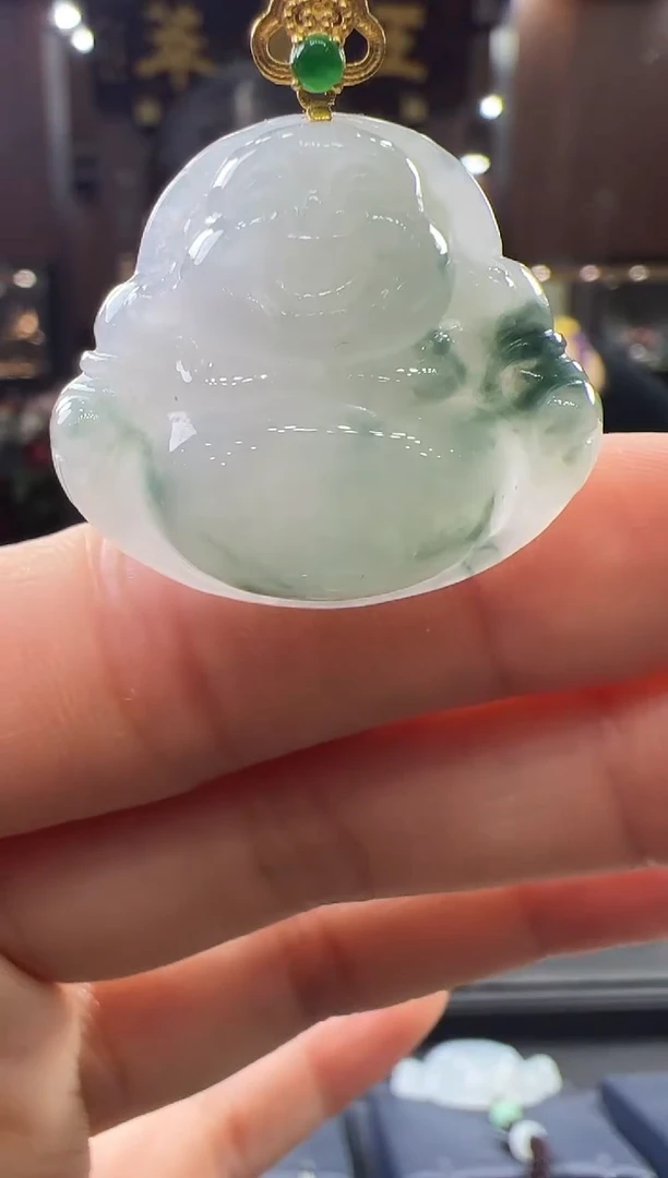 【闪购商品】翡翠挂件18K金镶嵌佛公不含链