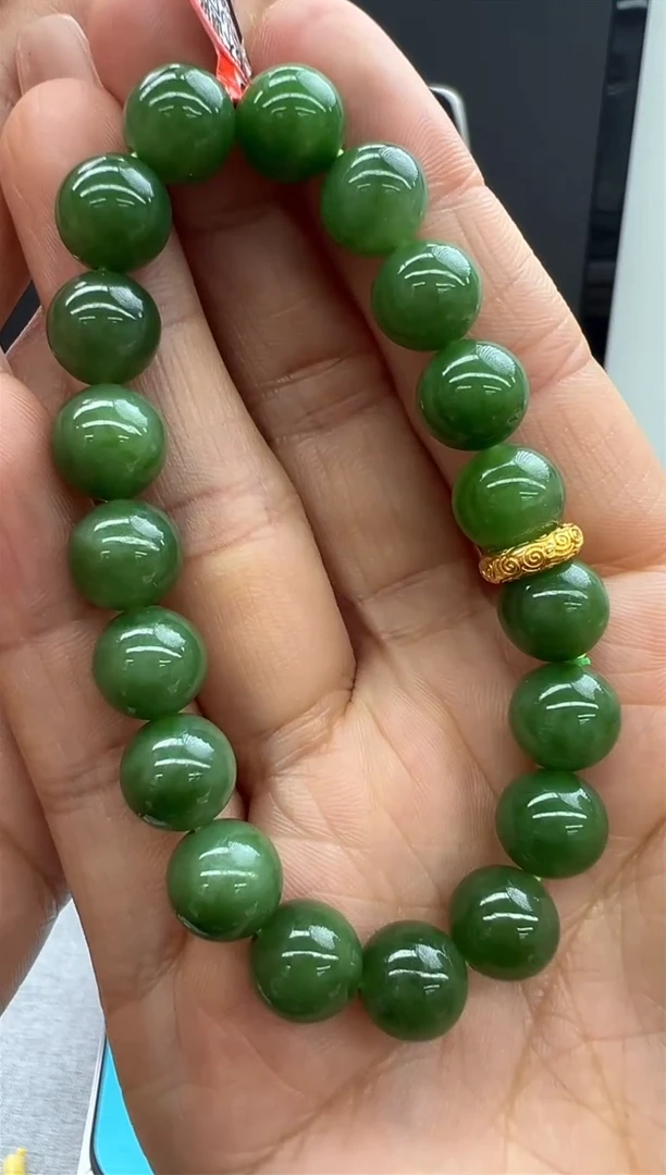 【闪购商品】和田玉（碧玉）手链未镶嵌643秒拍号