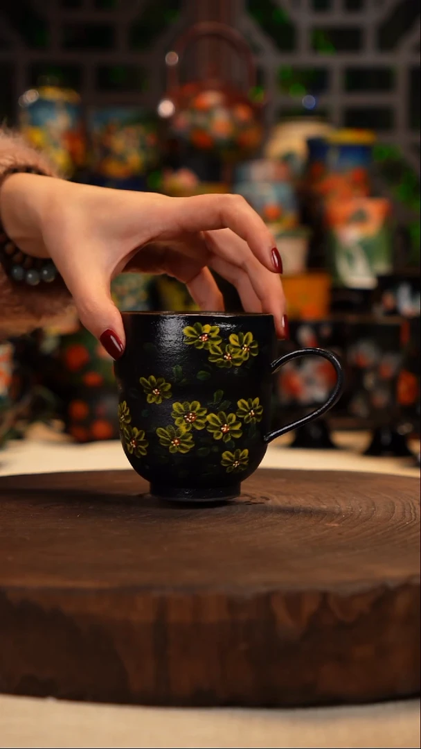 油画   手绘釉下彩   杯子