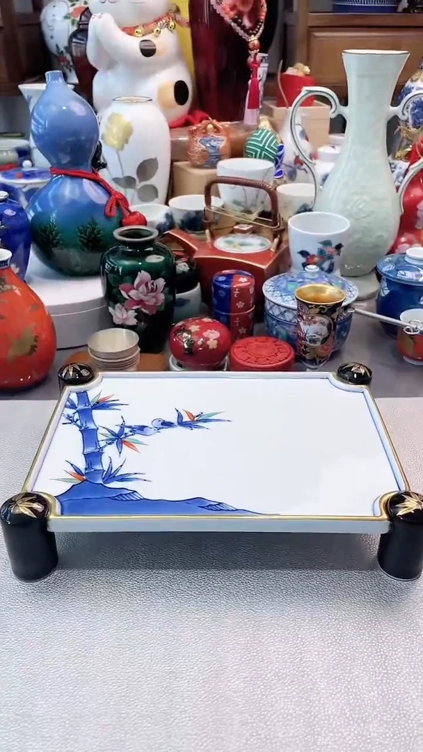 盘日产手绘高足茶桌