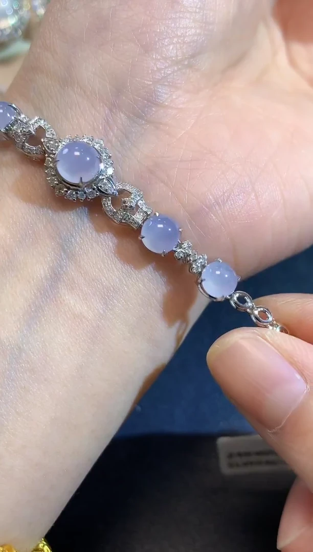 18K金镶嵌手链翡翠S29