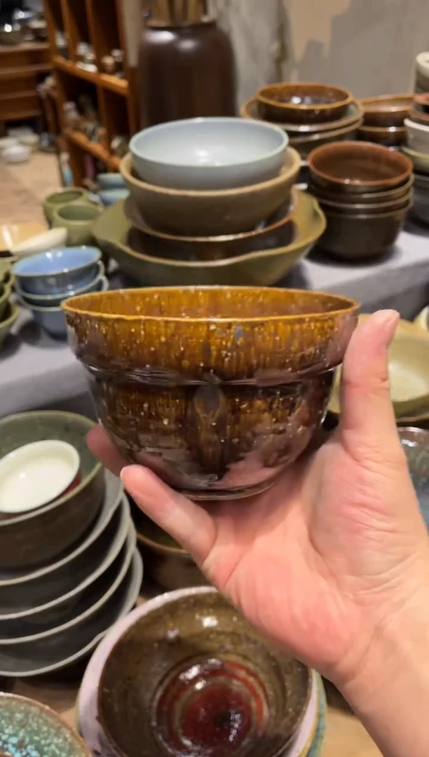【闪购商品】瓷片514粗陶麻点手工小碗1只