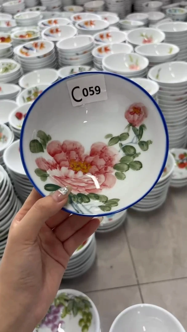 瓷片景德镇高温陶瓷食品级手绘釉中彩-小胖碗