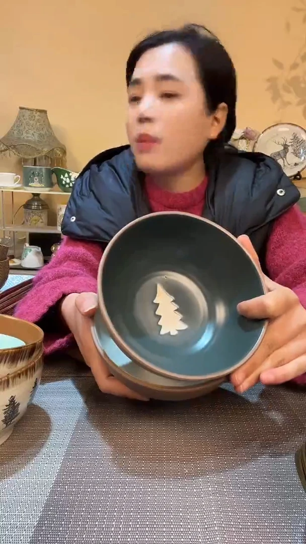 瓷片老***麻2个6.5英寸异形碗 微瑕介意勿拍