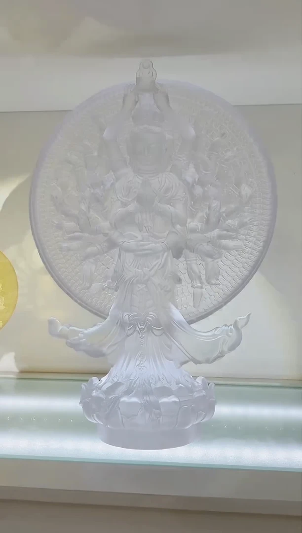 手工艺品琉璃A***香古法琉璃31cm千手观音