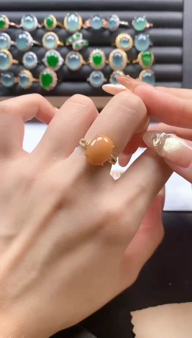 银S925镶嵌戒指翡翠51511