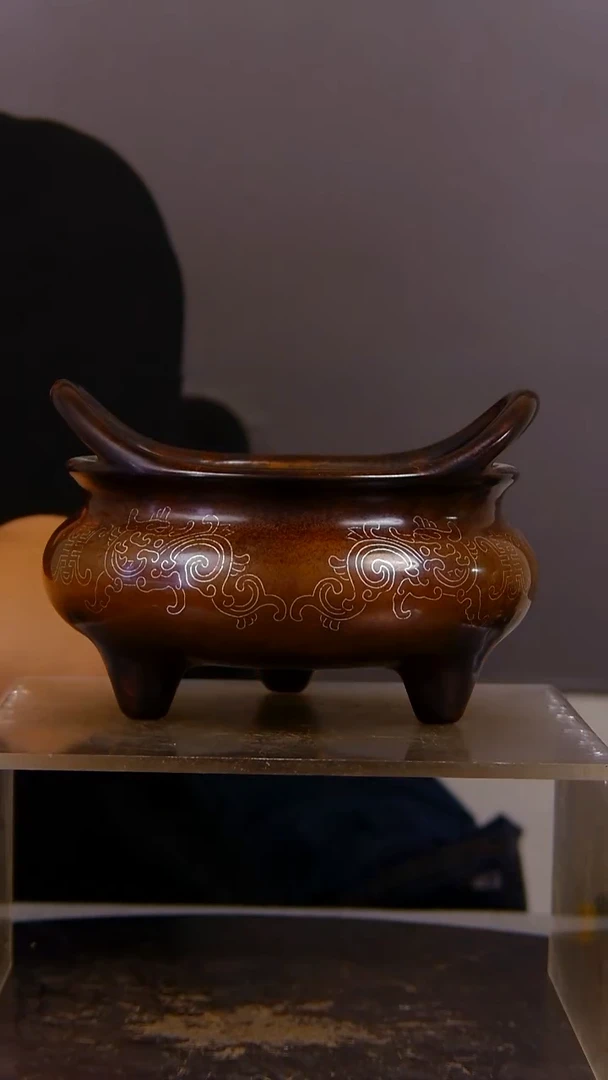 瓷片福***佛山水紫铜鎏金造像香炉结缘1111