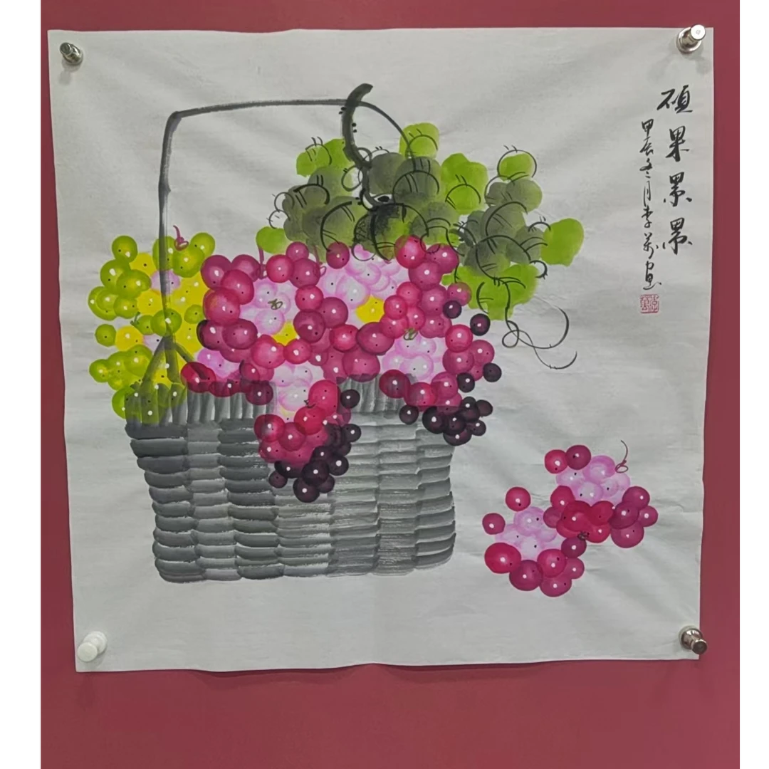 李万4尺斗方画作-硕果累累（福利）