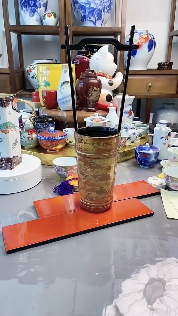 盘日产实木提梁花器