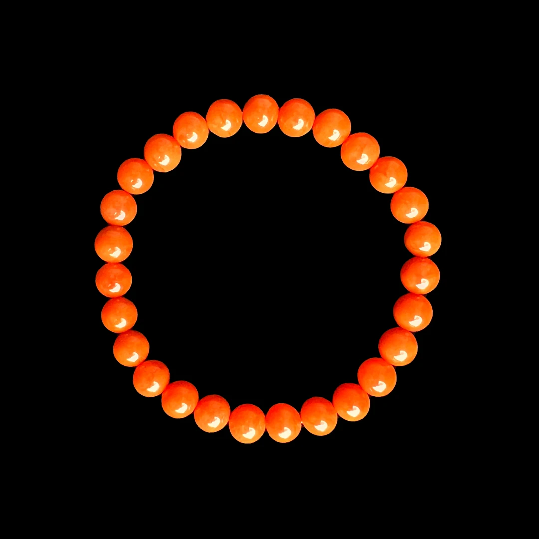 南红圆珠素圈手串 珠径6-7mm 手围15cm