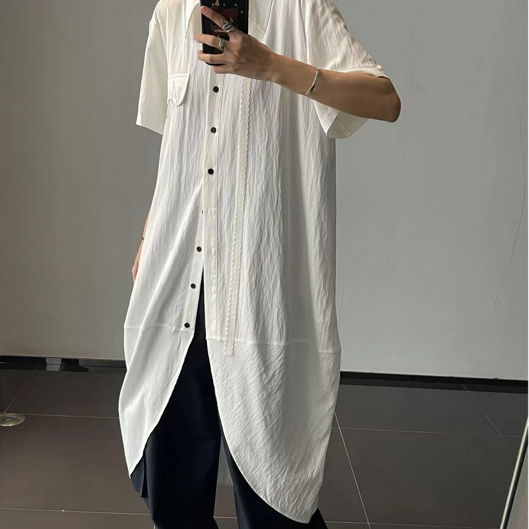 小众短袖花苞衬衫裙