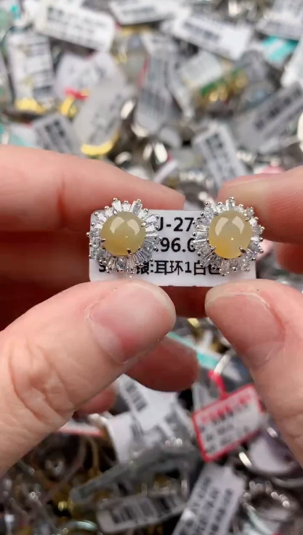 银S925镶嵌戒指翡翠1111----7