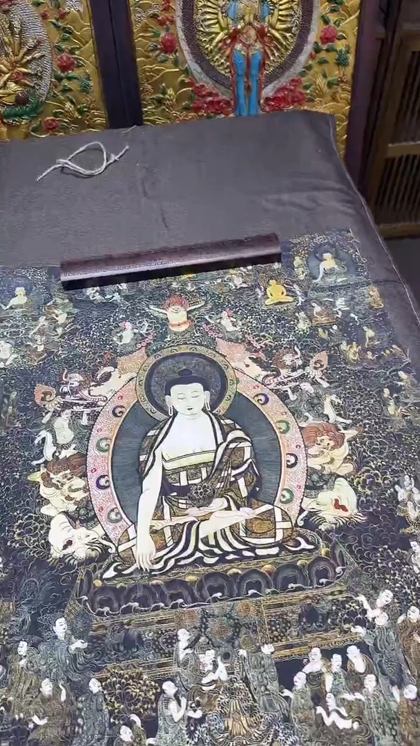 卷轴画【主播精品】高端卷轴画——唐卡001千佛朝宗