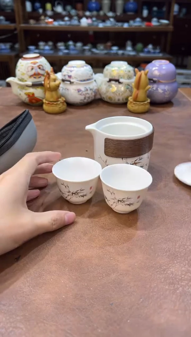 真的很便宜超好看会开片的旅行茶具