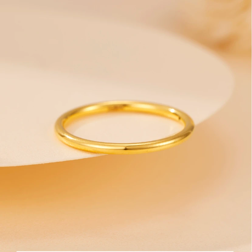 【阿泽黄金】足金999圈圈配件轻奢浪漫仙女送女友情侣礼物#00040