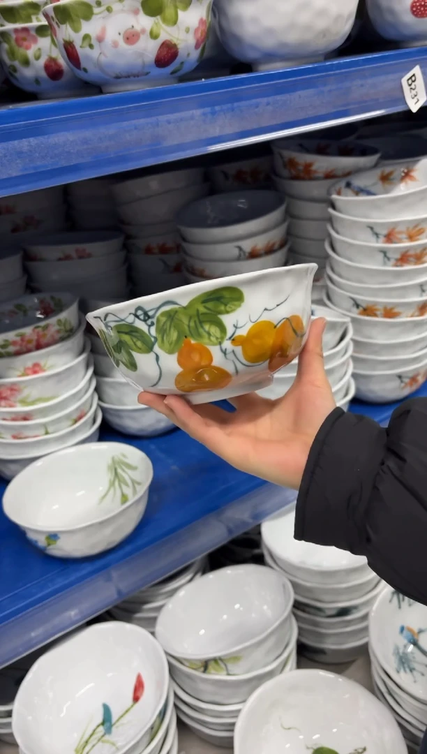 景德镇高温陶瓷食品级手绘釉中彩-捏捏碗