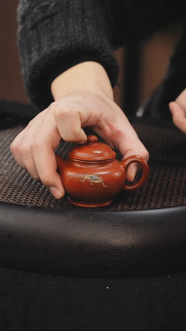 茶壶紫砂掇只 朱泥