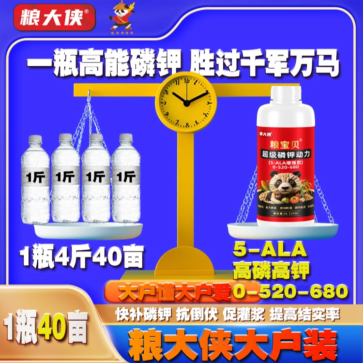 高磷高钾5-ALA 0-520-680水稻促灌浆早衰增加粒重4斤装40亩大户装