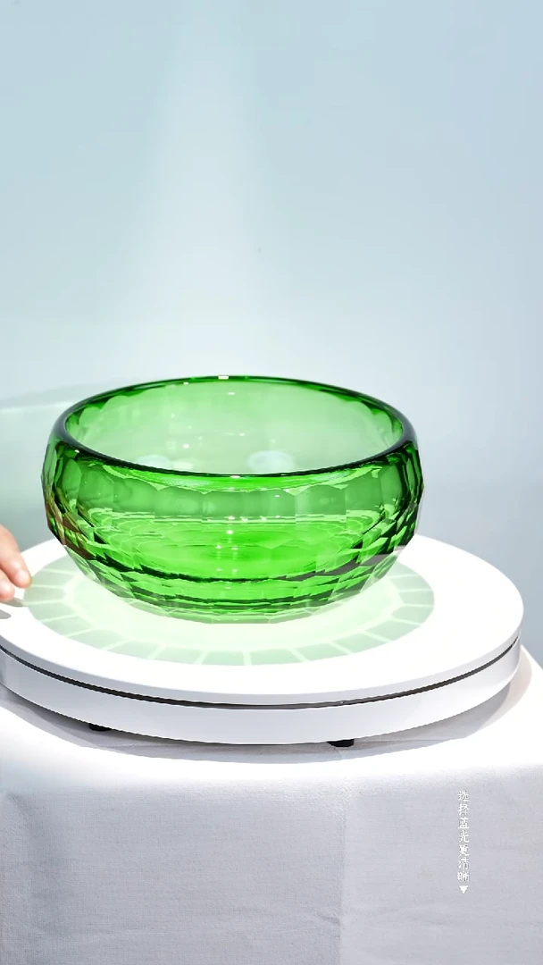 手工艺品琉璃绿色果碗