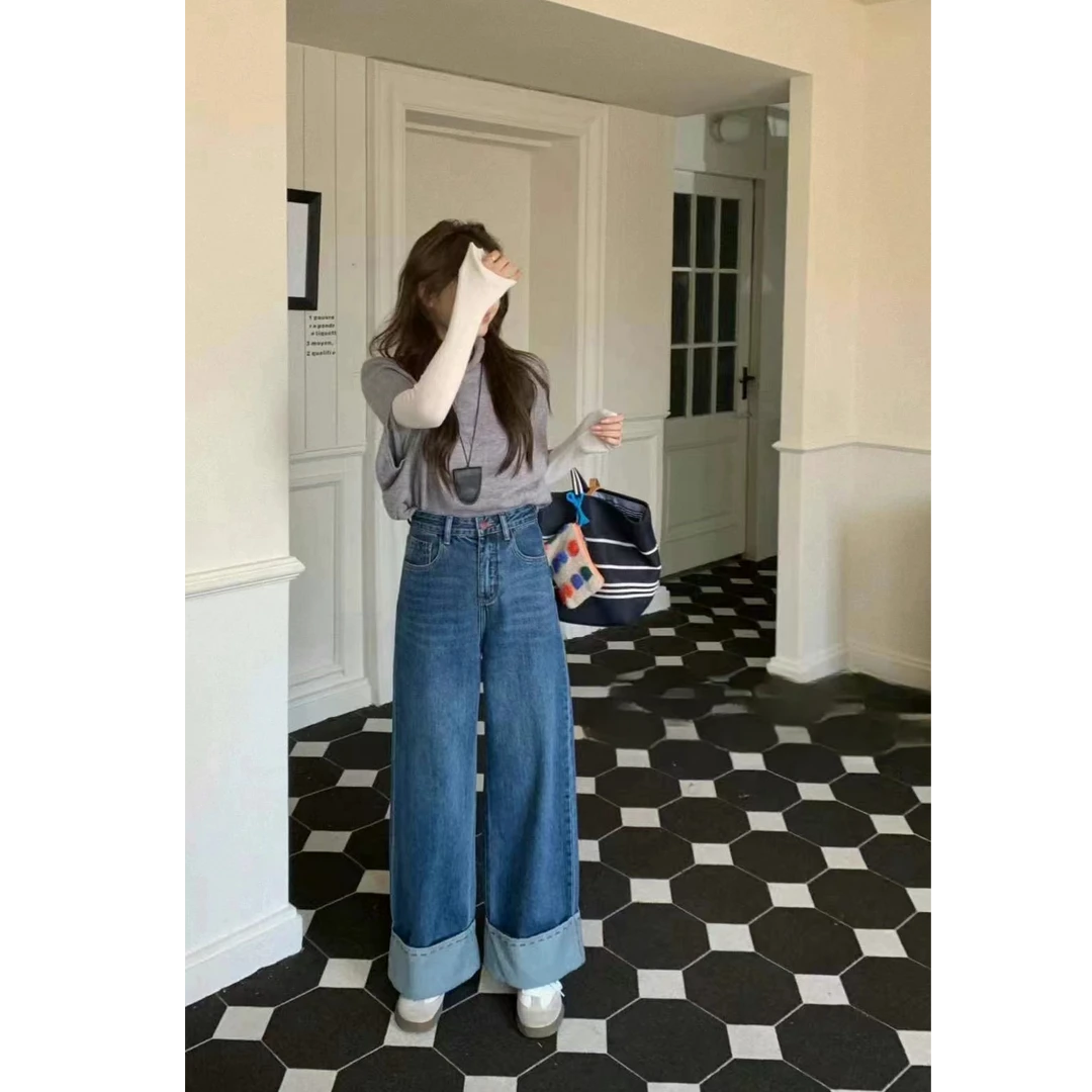 6301-百搭牛仔裤 上身版型宽松 不挑身材百搭直筒裤