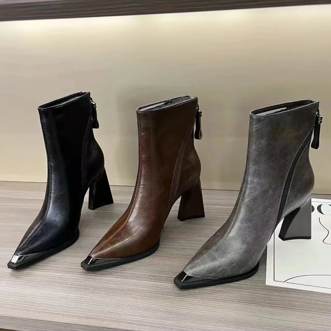 【24小时发货】气质时装轻奢女士靴子百搭短靴
